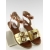 Štýlové zlaté sandále s bielou podrážkou - 2015l-139-3w 37
