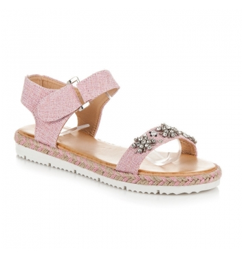 Ružové sandále na suchý zips - 3071-20P 41