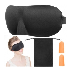 ISO Maska na spanie 3D + špunty do uší čierna