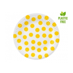 Papierové taniere bodky žlté 6 ks