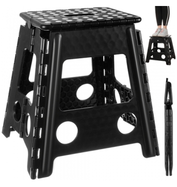 MALATEC Protišmyková skladacia stolička čierna