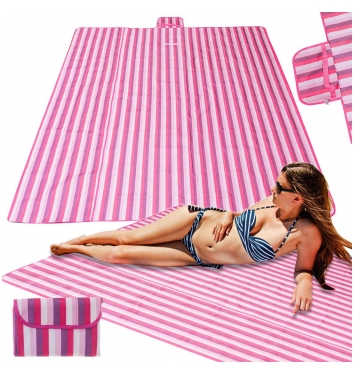 Plážová podložka, pikniková deka 200x200 cm ružová