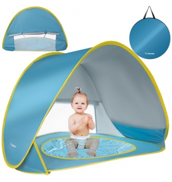TRIZAND Detský plážový stan s bazénom 65 x 115 x 80 cm modrý