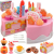 Kruzzel Detská plastová narodeninová torta ružová 75 dielov