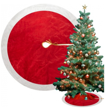 RUHHY Koberček pod vianočný stromček 90 cm červenobiela