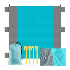 TRIZAND Nepremokavá pikniková deka s kolíkmi 208 x 208 cm modrošedá