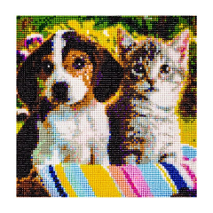 MALATEC Diamantové maľovanie - pes a mačka