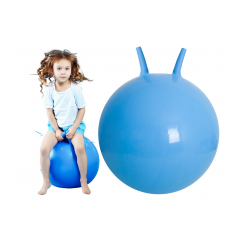 Detská skákacia lopta s uškami 65 cm - modrá