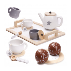 Detský drevený čajový set so sladkým pečivom
