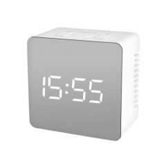 1190-e-clock-10112-elektronicky-budik-zrkadlovy-s-hodinami-teplotou-biely