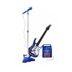 309-detska-rockova-elektricka-gitara-na-baterie-zosilnovac-a-mikrofon-modra