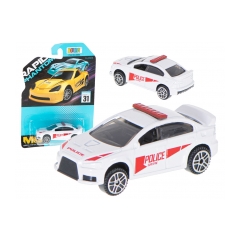 Kovový model policajného auta 7 cm biely