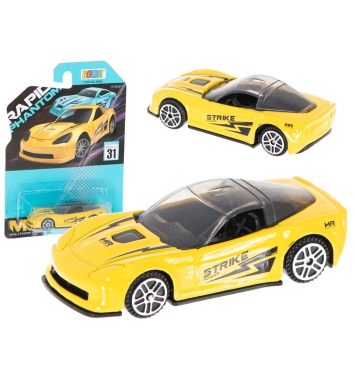 Kovový model auta 7 cm žltý