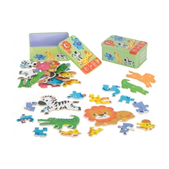 Puzzle v plechovej krabičke safari 25 dielikov