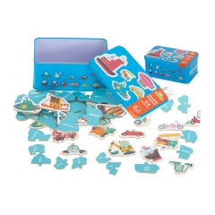 Puzzle v plechovej krabičke vozidla 24 dielikov