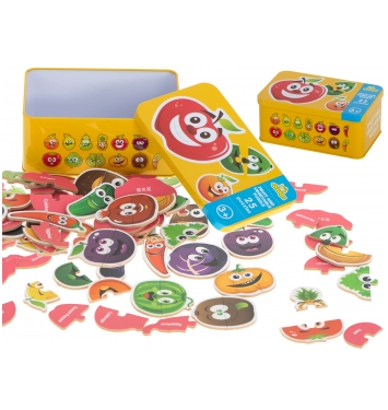 Puzzle v plechovej krabičke ovocie / zelenina 25 dielikov