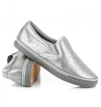 Dámske šedé pohodlné slip on - R51G 38