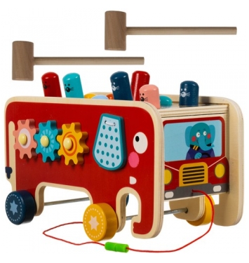 KRUZZEL Drevený slon s kladivom