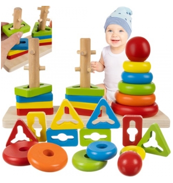 Kruzzel Drevená vkladačka pre deti 15 dielov