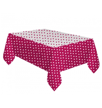 GODAN Plastový bodkovaný obrus magenta  132 cm x 182 cm