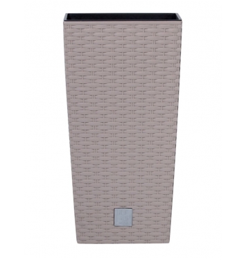 PROSPERPLAST Kvetináč RATO SQUARE plus vklad mocca 24cm