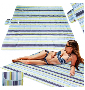 Plážová podložka pikniková deka 200x200cm modrá