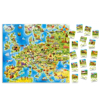 Castorland Vzdelávacie puzzle mapa Európy 212 dielikov