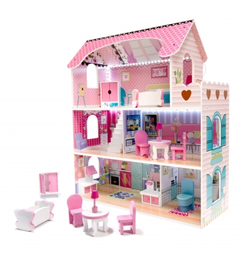 Domček pre bábiky LED s príslušenstvom 70 cm