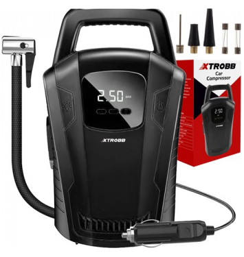 XTROBB 21866 Kompresor 12V  150PSI/10bar  12W  LCD  čierna
