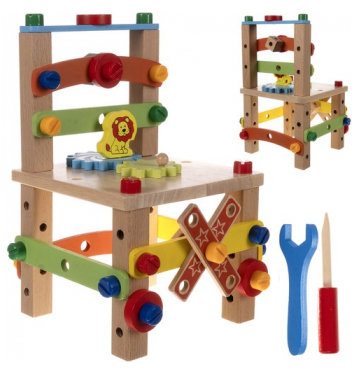 KRUZZEL 22506 Drevená detská skladacia stolička