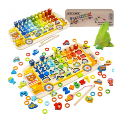 KRUZZEL 22636 Drevená detská puzzle triedička 6v1