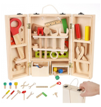 KRUZZEL Drevená krabica so sadou náradia