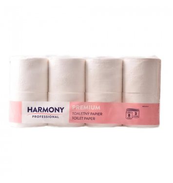 Toaletný papier HARMONY Professional  3-vrstvy/ 8ks - 29,5m, 250 útržkov