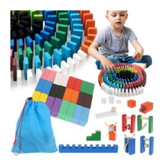 KRUZZEL Drevené farebné domino sada 407 ks