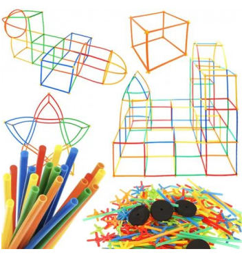 Stavebnica kreatívna - stavanie zo slamiek 238 dielikov