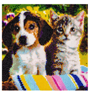 MALATEC Diamantové maľovanie - pes a mačka