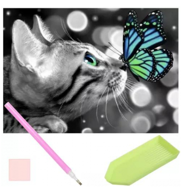 MALATEC Diamantové maľovanie 5D - mačka