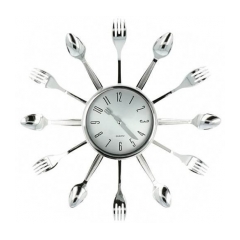 Nástenné hodiny 14 cm  strieborné