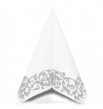 MANK 88340 obrúsky Airlaid Dinner 40x40cm Rob strieborná 50ks