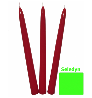 Sviečka kónická 24cm lakovaná seledyn 10ks