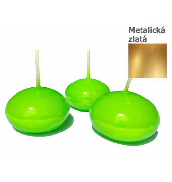 Sviečka plávajúca metalická zlatá