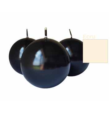 Sviečka guľa 60mm lakovaná ecru