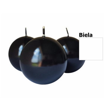 Sviečka guľa 60mm lakovaná biela