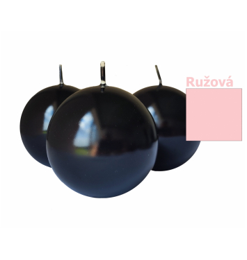 Sviečka guľa 80mm lakovaná ružová