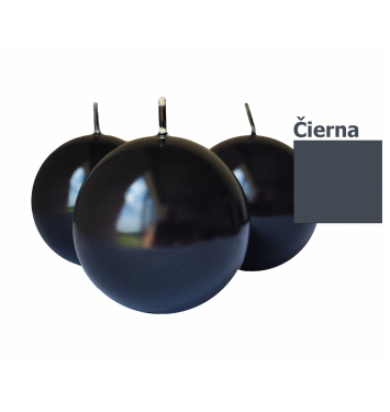 Sviečka guľa 80mm lakovaná čierna