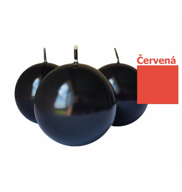 Sviečka guľa 80mm lakovaná červená