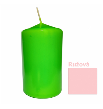 Sviečka valcová 6x10cm lakovaná ružová
