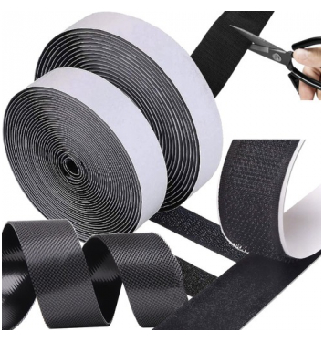 RUHHY Samolepiaci suchý zips 5 m x 2,5 cm  čierna