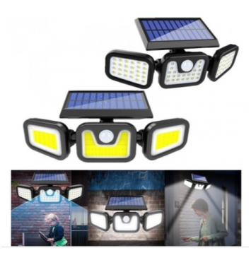 Solárna lampa s trojitým senzorom pohybu a súmraku