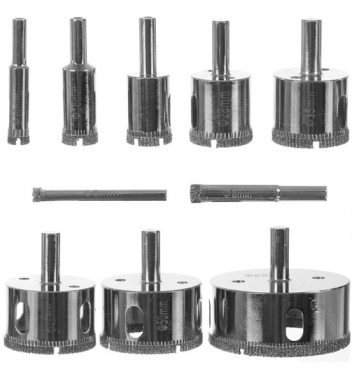 BIGSTREN Vrtáky vykružovacie diamantové  sada 10 ks